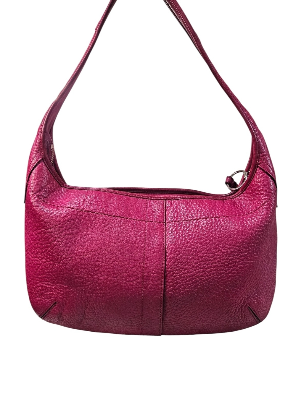 Coach ERGO TATTERSAL Fushia Pebbled Leather Shoulder Bag W/Scarf & Charm - Picture 5 of 14